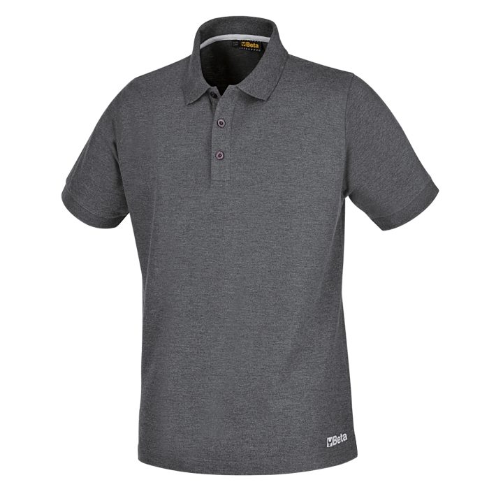 Beta 7552G XXL Polo work in cotone piquet 200g, con 3 bottoni, grigio melange 075520405