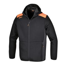 Beta 7566NG M Felpa zip lunga con cappuccio, nera con inserti in grigio antracite 075660402