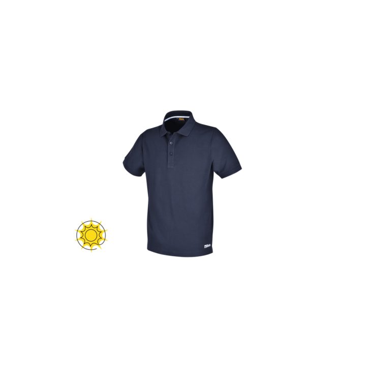Beta 7552BL XL Polo work in cotone piquet 200g, con 3 bottoni, blu 075520304