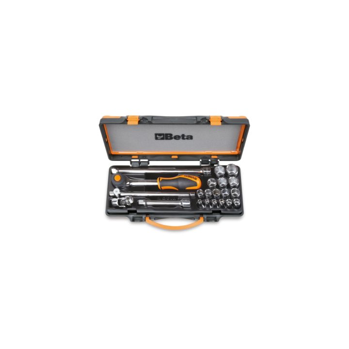 Beta 910A/C16HR Assortimento di 16 chiavi a bussola a mano esagonali e 5 accessori in cassetta di lamiera 009100935