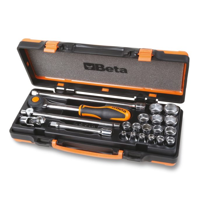 Beta 910A/C16HR Assortimento di 16 chiavi a bussola a mano esagonali e 5 accessori in cassetta di lamiera 009100935