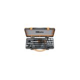 Beta 910B/C16 Assortimento di 16 chiavi a bussola a mano poligonali e 5 accessori in cassetta di lamiera 009100937