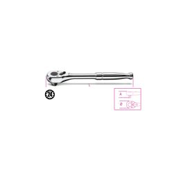 Beta 910M/55 Cricchetto reversibile con attacco quadro maschio 3/8" con impugnatura in metallo cromato 009100875