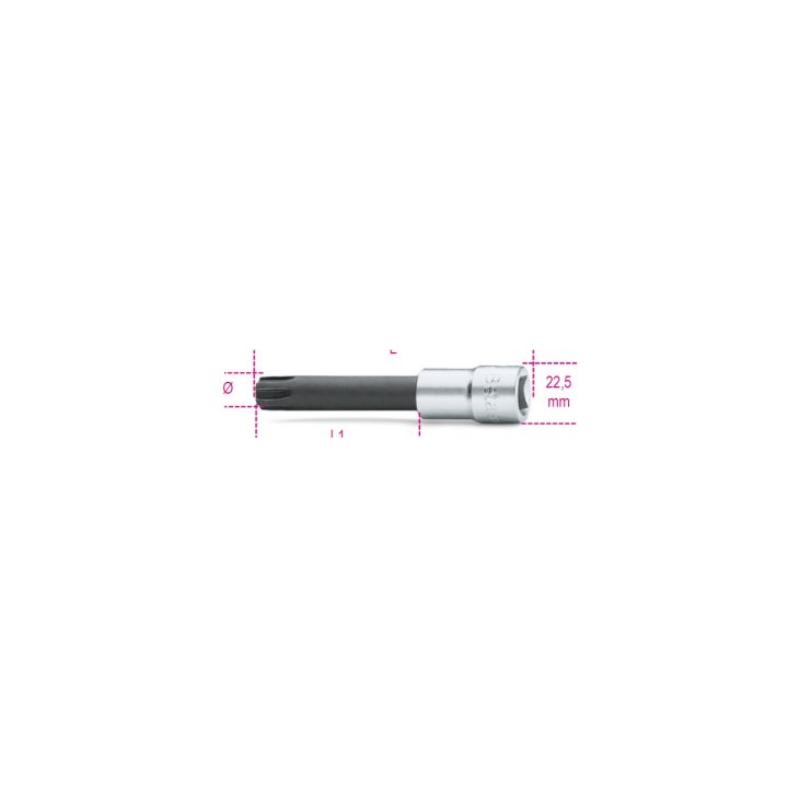 Beta 920ES 14L Chiavi a bussola a mano maschio per viti con impronta esascanalata con attacco quadro femmina 1/2" cromate - inse