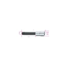 Beta 920ES 7 Chiavi a bussola a mano maschio per viti con impronta esascanalata con attacco quadro femmina 1/2" cromate - insert