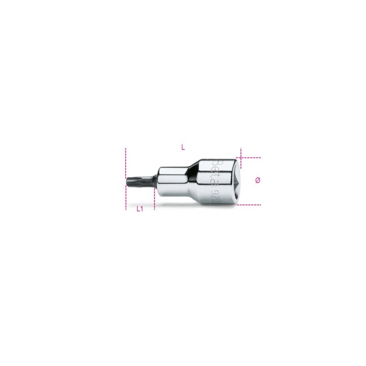 Beta 920TX-L 27 Chiavi a bussola a mano maschio per viti con impronta Torx®, con attacco quadro femmina 1/2" cromate - inserti b