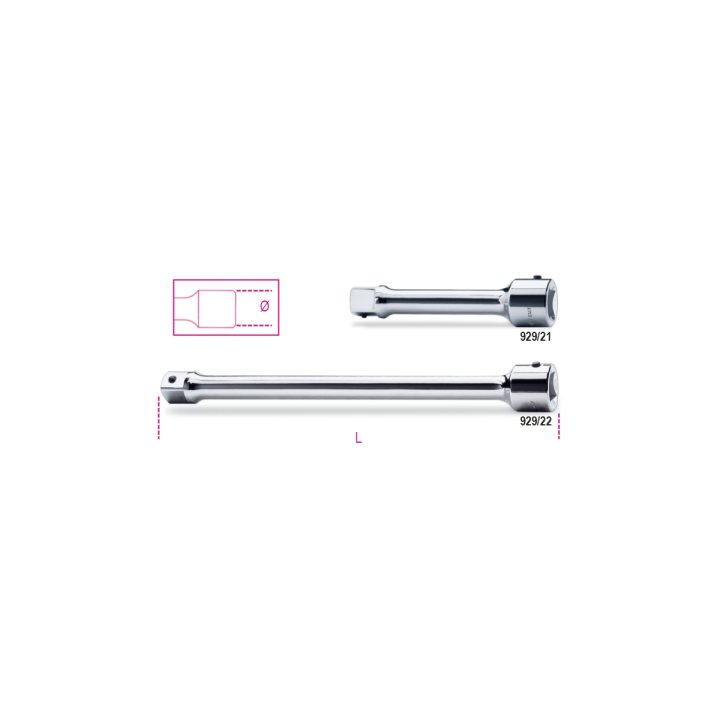 Beta 929/21 Prolunghe a mano con attacchi quadri maschio e femmina 1" cromate 009290815