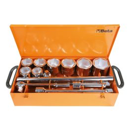 Beta 929/C8 Assortimento di 8 chiavi a bussola a mano esagonali e 5 accessori in cassetta di lamiera 009290925