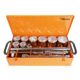Beta 929/C8 Assortimento di 8 chiavi a bussola a mano esagonali e 5 accessori in cassetta di lamiera 009290925
