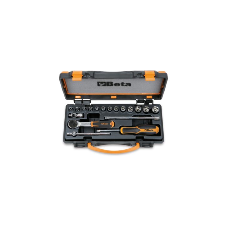 Beta 900/C13-5 Assortimento di 13 chiavi a bussola a mano esagonali e 5 accessori in cassetta di lamiera 009000953