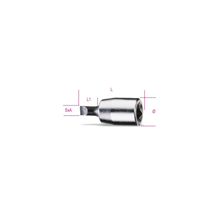 Beta 900LP 1,2X8 Chiavi a bussola a mano a giravite per viti con intaglio con attacco quadro femmina 1/4" cromate - inserti brun
