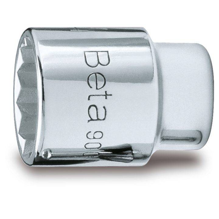 Beta 900MB 8 Chiavi a bussola a mano con attacco quadro femmina 1/4" bocca poligonale, cromate 009000165