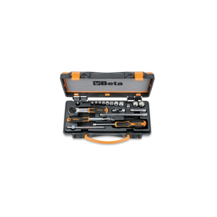 Beta 900MB/C19 Assortimento di 11 chiavi a bussola a mano poligonali e 8 accessori in cassetta di lamiera 009000977