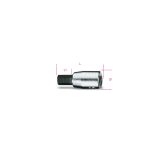 Beta 900ME 7 Chiavi a bussola a mano a giravite maschio esagonale con attacco quadro femmina 1/4" cromate - inserti bruniti 0090