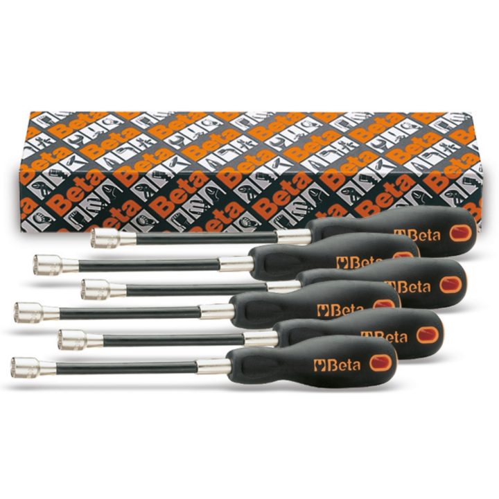 Beta 943FL/S6 Serie di 6 chiavi a bussola esagonale flessibili con impugnatura (art. 943FL) 009430320