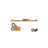 Beta 8182H/2 8,5 Sistema di ancoraggio a cricchetto LC 2500kg nastro in poliestere ad alta tenacità (PES) ganci sponda 081820385
