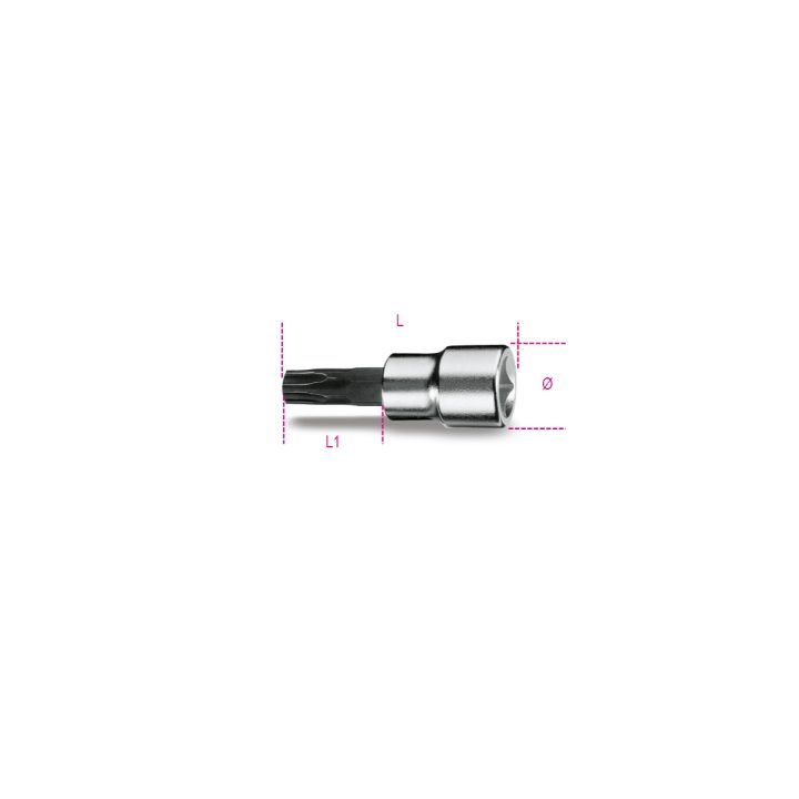 Beta 910PT 40 Chiavi a bussola a mano a giravite per viti con impronta pentalobata con attacco quadro femmina 3/8" cromate - ins