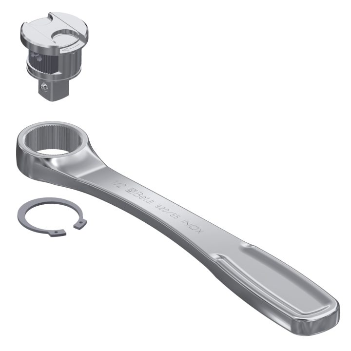 Beta 920/55 INOX Cricchetto reversibile con attacco quadro maschio 1/2" in acciaio inossidabile 009203882