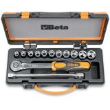 Beta 920A/C11 Assortimento di 11 chiavi a bussola a mano esagonali e 2 accessori in cassetta di lamiera 009200921