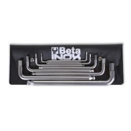 Beta 96BPINOX/B9 Serie di 9 chiavi maschio esagonali piegate in acciaio inossidabile, in busta 000961456