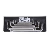Beta 96BPINOX/B9 Serie di 9 chiavi maschio esagonali piegate in acciaio inossidabile, in busta 000961456