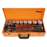Beta 928AS/C12 Assortimento di 12 chiavi a bussola a mano esagonali e 5 accessori in cassetta di lamiera 009280968