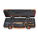 Beta 900/C12MZ Assortimento di 12 chiavi a bussola a mano esagonali, 20 inserti per avvitatori e 7 accessori in termoformato mor