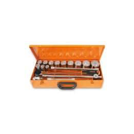 Beta 928B/C12 Assortimento di 12 chiavi a bussola a mano poligonali e 5 accessori in cassetta di lamiera 009280957