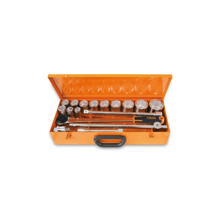 Beta 928B/C12 Assortimento di 12 chiavi a bussola a mano poligonali e 5 accessori in cassetta di lamiera 009280957