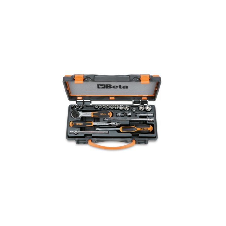 Beta 900/C13-8 Assortimento di 13 chiavi a bussola a mano esagonali e 8 accessori in cassetta di lamiera 009000954