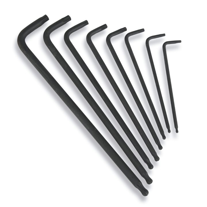 Beta 97BRTXL/SC8 Serie di 8 chiavi maschio piegate con un'estremità sferica per viti con impronta Tamper Resistant Torx® 0009704