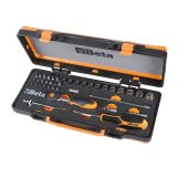 Beta 900/C11HR Assortimento di 11 chiavi a bussola a mano esagonali, 20 inserti per avvitatori e 7 accessori in termoformato rig