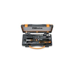 Beta 900MB/C28 Assortimento di 11 chiavi a bussola a mano poligonali, 11 a giravite e 6 accessori in cassetta di lamiera 0090009