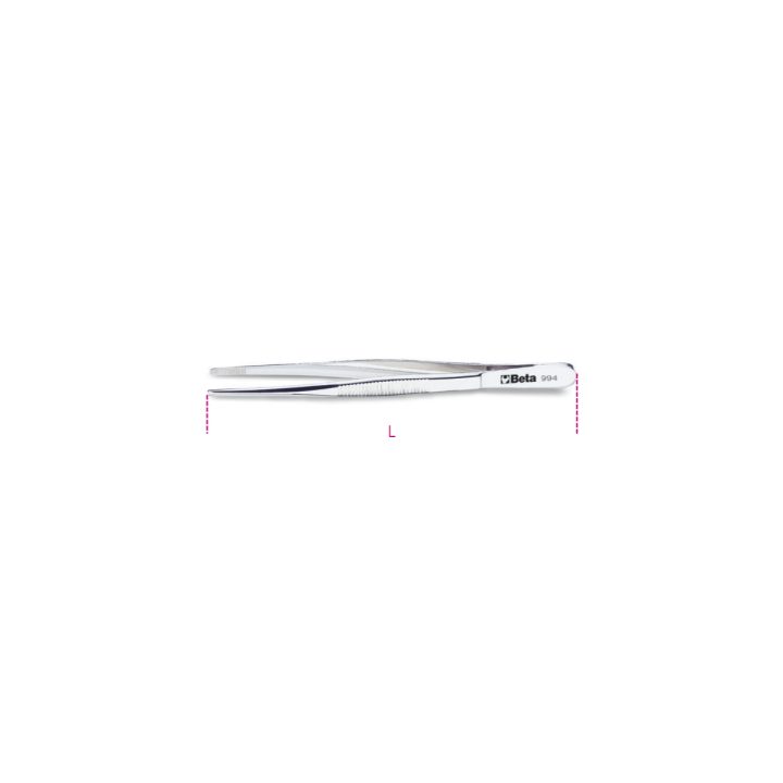Beta 994 150 Pinzetta a molla a punte larghe diritte arrotondate zigrinate in acciaio inossidabile 009940001