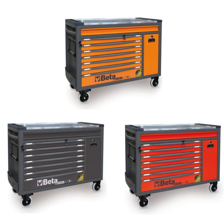 Beta BW 2400 RSC24AXXL-A Cassettiera mobile con 8 cassetti, versione lunga, dotata di sistema antiribaltamento e assortimento di