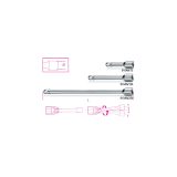 Beta 910AN/75 Prolunghe a mano con attacchi quadri maschio e femmina 3/8" angolari cromate 009100827
