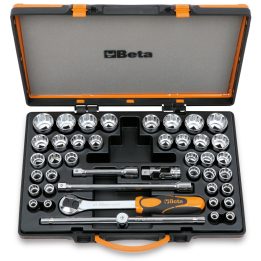 Beta 920/C37 Assortimento di 37 chiavi a bussola a mano poligonali e 5 accessori in cassetta di lamiera 009200988