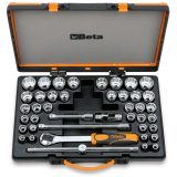 Beta 920/C37 Assortimento di 37 chiavi a bussola a mano poligonali e 5 accessori in cassetta di lamiera 009200988