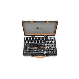 Beta 920B/C33 20 chiavi a bussola a mano esagonali, 13 a giravite e 5 accessori in cassetta di lamiera 009200986
