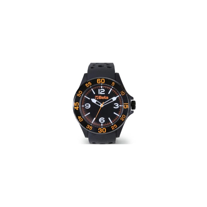 Beta 9593W Orologio analogico, cassa in plastica soft touch con ghiera in metallo, water resistant 3ATM, cinturino in silicone 0