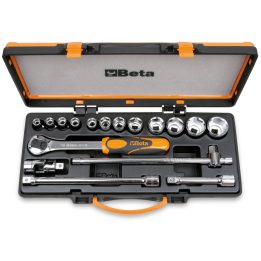 Beta 920A/C12X 12 chiavi a bussola a mano esagonali e 5 accessori in cassetta di lamiera 009200933
