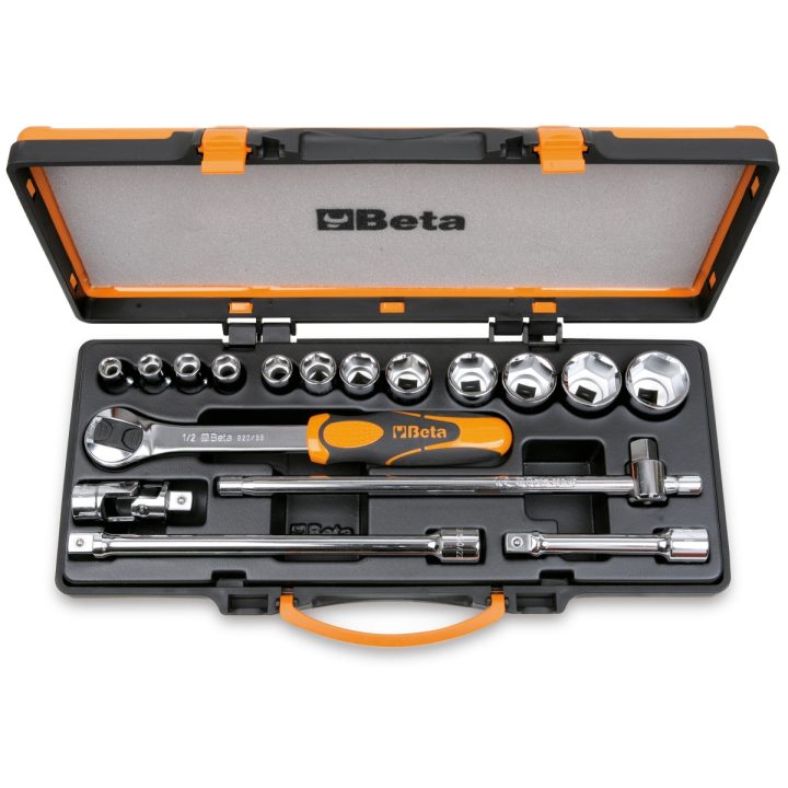 Beta 920A/C12X 12 chiavi a bussola a mano esagonali e 5 accessori in cassetta di lamiera 009200933