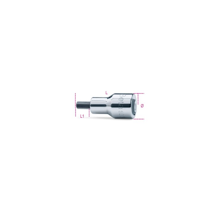 Beta 920PE-AS 1/4 Chiavi a bussola a mano maschio esagonale con quadro femmina 1/2" cromate - inserti bruniti 009200463