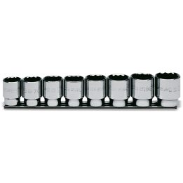 Beta 920B/SB8 Serie di 8 chiavi a bussola a mano bocca poligonale (art. 920B) su supporto 009200142