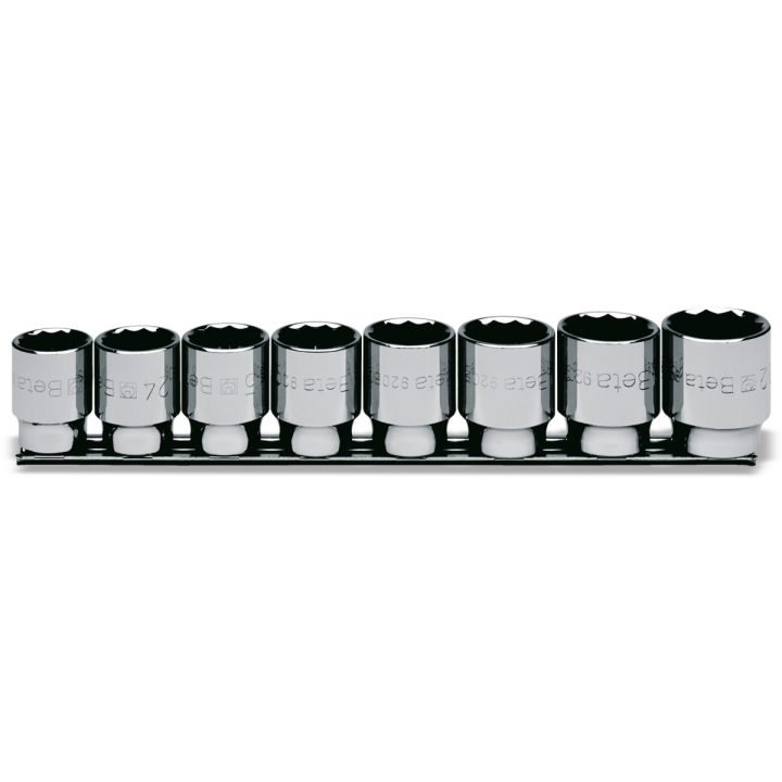 Beta 920B/SB8 Serie di 8 chiavi a bussola a mano bocca poligonale (art. 920B) su supporto 009200142
