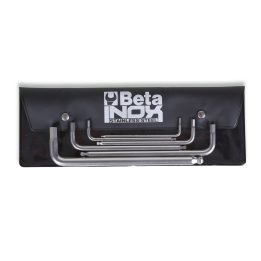 Beta 96BPINOX/B6 Serie di 6 chiavi maschio esagonale piegate con estremità sferica, in acciaio inossidabile, in busta 000961455