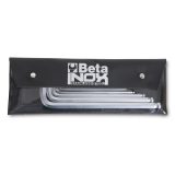 Beta 96BPINOX/B6 Serie di 6 chiavi maschio esagonale piegate con estremità sferica, in acciaio inossidabile, in busta 000961455