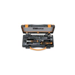 Beta 900/C24 Assortimento di 13 chiavi a bussola a mano esagonali, 11 a giravite e 6 accessori in cassetta di lamiera 009000956