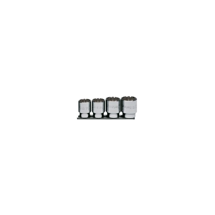 Beta 920U/SB4 Serie di chiavi a bussola a mano multimpronta con attacco quadro femmina 1/2" bocca esagonale, cromate 009201744