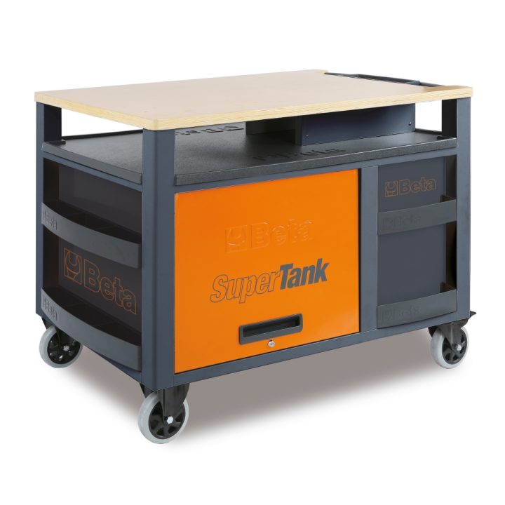 Beta RSC28-A Carrello SuperTank con piano di lavoro in legno e 10 cassetti 028003007